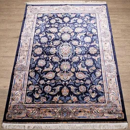 Ковер прямоугольный Qum 2003M Navy / Cream | Иран