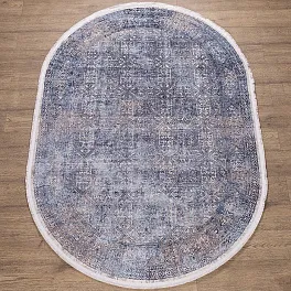 Ковер овальный Doku  B167E Cokme_Dgray / L_Blue  | Турция