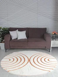 Ковер круглый rabbit carving px4005 cream / terra | Китай